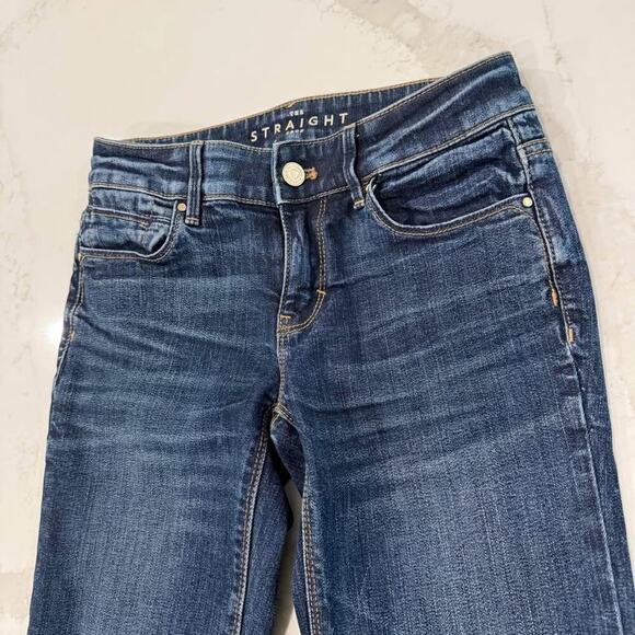 White House Black Market TheStraight Crop Embellished Denim Jeans Womens 0P Blue - Picture 3 of 10